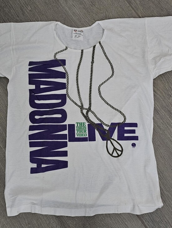 Other - Vintage 1984 Madonna Live Promo Graphic Tee - White & Purple
